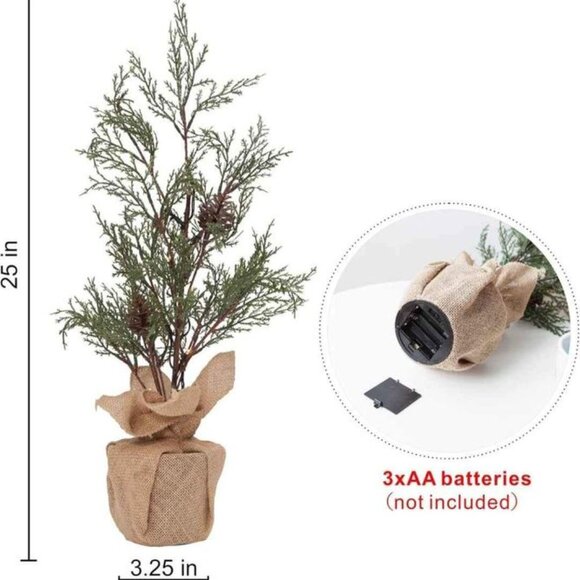 Aesto Pre-lit Artificial Mini Christmas Tree, 2 Pack - Picture 4 of 8